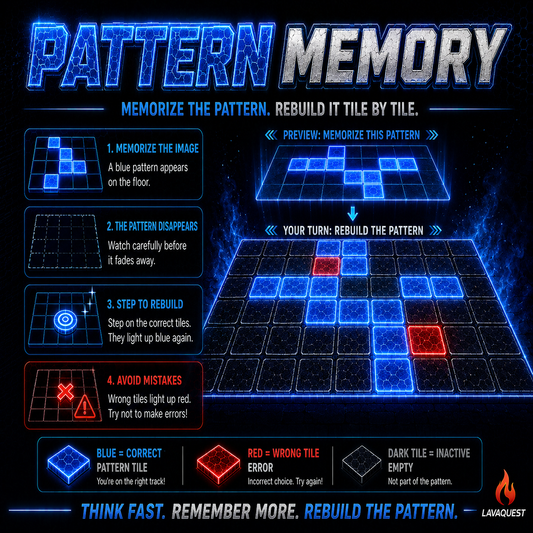Pattern Memory interactive LED floor memory game at LavaQuest