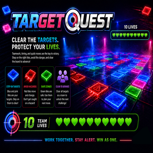 TargetQuest interactive LED floor game at LavaQuest in Lexington SC